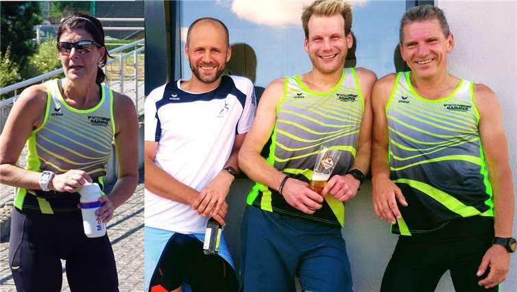 Duathlonsieger des Lauftreffs Puderbach 2018: (v.l.) Heike Blum. Sven Dau, Michael Hoben, Joachim Best.