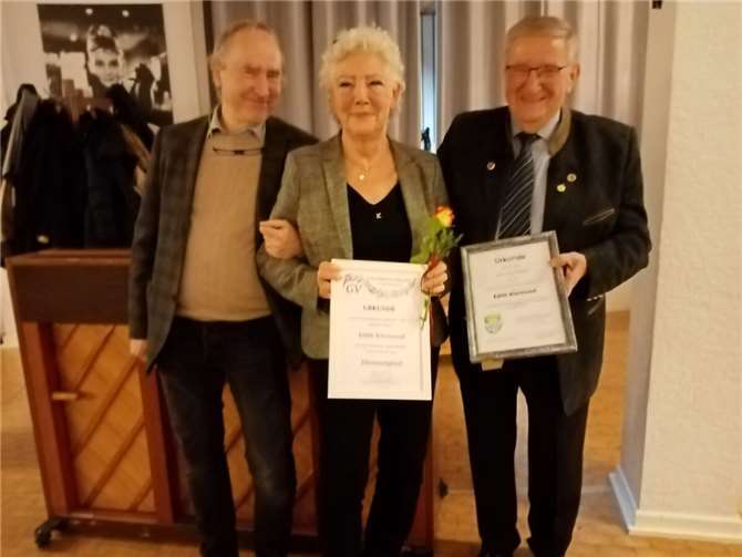 Edith Klermund wurde für 40 Jahre Mitgliedschaft ausgezeichnet.