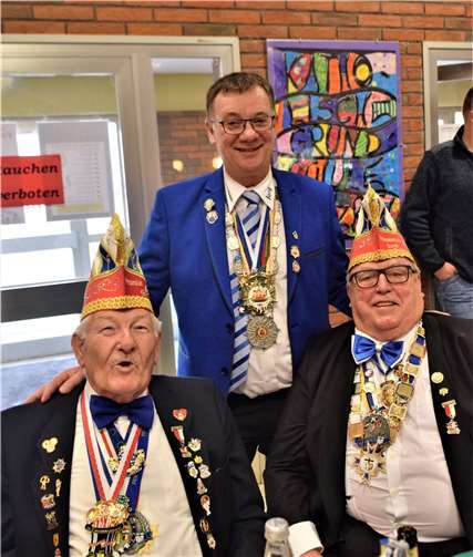 Ehrenmitglied Hans Mertens, Schriftführer Jörg Nawrath und Ehrenvorsitzenden Hans Josef Trimborn fierten gerne mit.