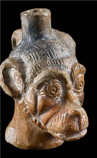 Erstmals öffentlich präsentiert Ein Affenkopf aus Keramik ist eine der Attraktionen der diesjährigen Sonderausstellung in der Roemervilla. Landesmuseum Bonn