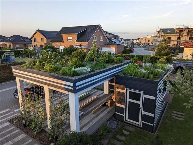 Ein Beispiel für eine Dachbegrünung.  Foto: Vulkatec Riebensahm GmbH