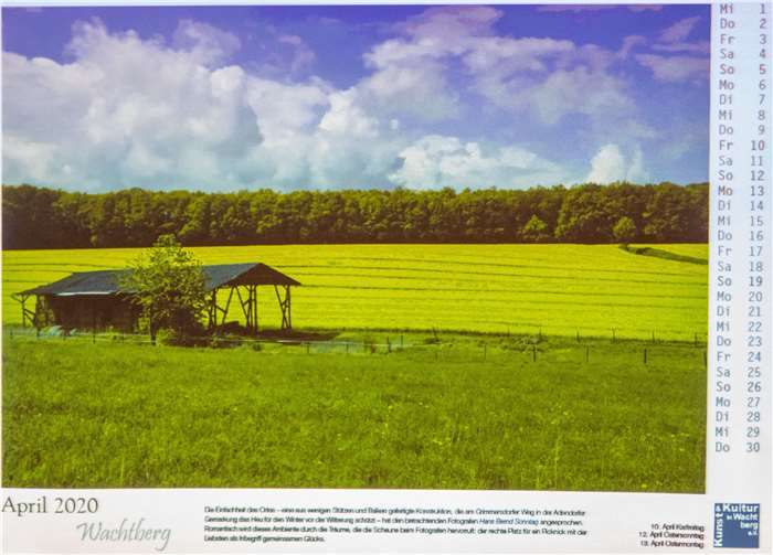 Ein Bild aus Adendorf von Bernd Sonntag schmückt den April des Kalenders.