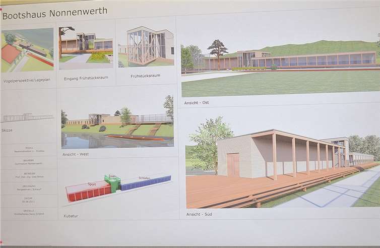 Ein Entwurf für das Bootshaus Nonnenwerth.