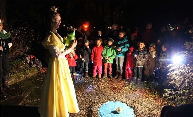 Ein Frosch, der bei einer Prinzessin auf dem Arm sitzt ... welches Märchen könnte das sein? Wer die Antwort weiß oder wissen will, ist bei der Märchenwanderung am 11. Dezember am richtigen Platz.privat