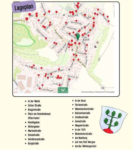 Ein Lageplan mit den angemeldeten Ständen sorgt für Orientierung.  Quelle:Eicher Gemeinschaft