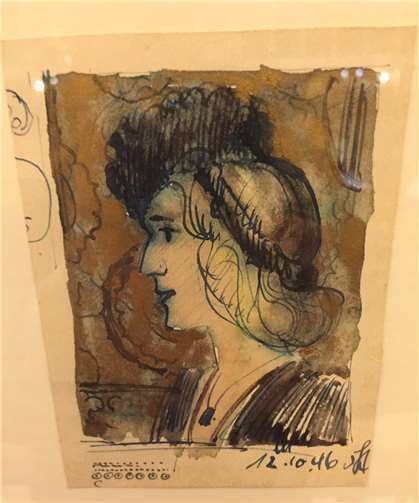 Ein Miniatur-Porträt vonKünstlergattin Brunhilde Steibist eines der ausgestellten Exponate.