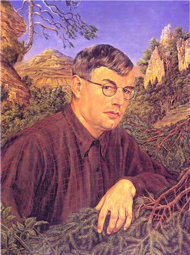 Ein Selbstbildnis Rudolf Schlichters aus dem Jahr 1936 in Öl.