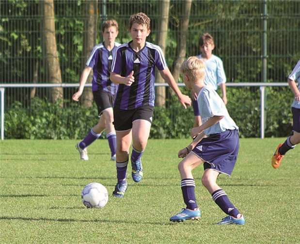 Ein faires Lokalderby lieferten sich die D-Junioren der SG Bachem/Walporzheim und der SG Landskrone/Heimersheim (hellblaue Trikots). privat