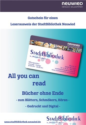 Ein ganzes Jahr Freude schenken mit dem Gutschein für einen Bibliotheksausweis. Stadt Neuwied