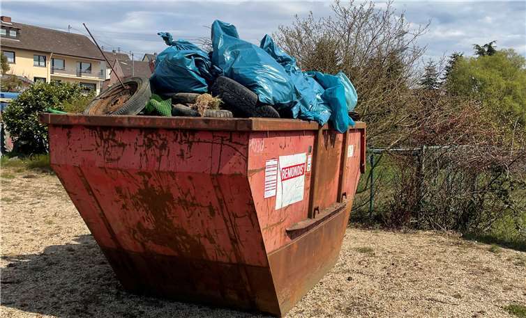 Ein großen Container voll Müll war das Ergebnis des Dreckweg-Tages der Frankener Dorfgemeinschaft. Foto: privat