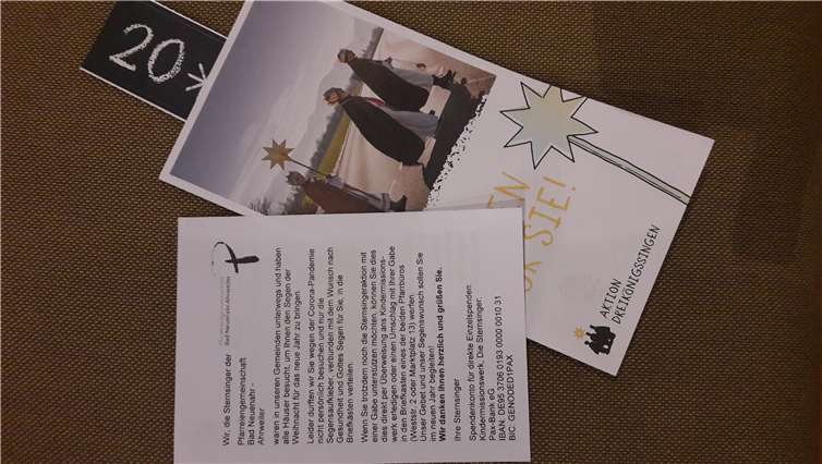 Ein persönlicher Gruß und der Segensaufkleber wurde an alle Haushalte verteilt. Fotos: privat