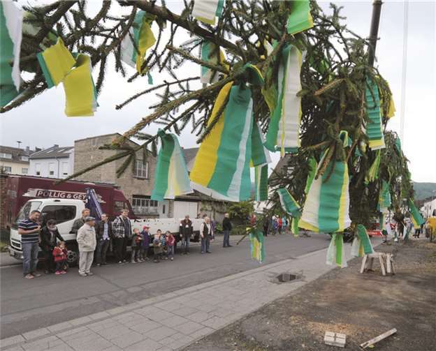 Ein prachtvoller Maibaum ziert jetzt die Hemmesser Ortsmitte. FIX