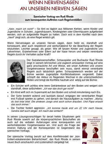 Ein szenischer Vortrag zeigt allen Anwesenden, wie man bei Regelverstößen konsequent handeln kann. Foto: privat