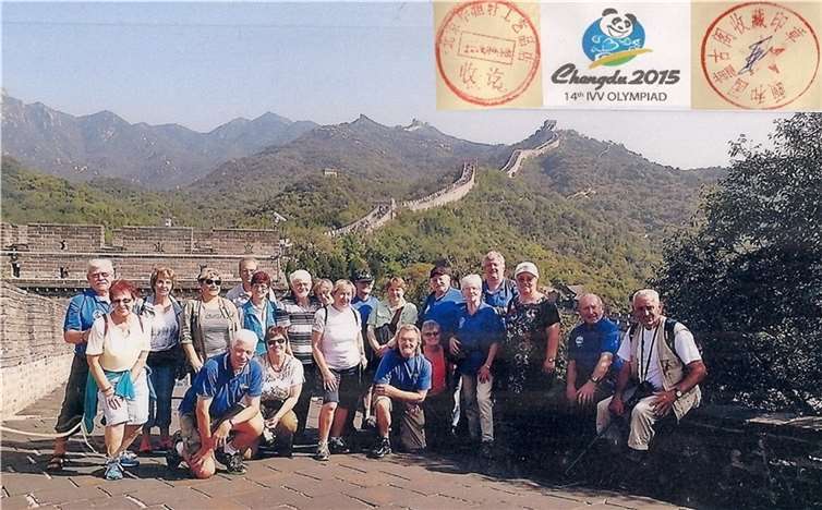 Ein unvergessliches Ereignis für alle Teilnehmer war die Wanderung auf der Großen Mauer in China.Quellen: Wanderfreunde Ebernhahn