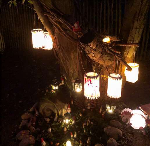 Ein wunderschöner Zwergengarten erwartete die Kinder und Eltern nach dem Martinsumzug. Foto: privat