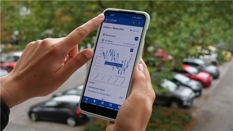Eine Ergänzung zum Service des Hochwasservorhersagedienstes Rheinland-Pfalz bietet die kostenfreie App „Meine Pegel“. Quelle: SGD Nord