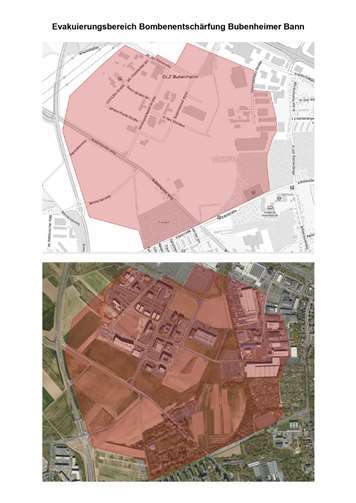 Eine Karte des Evakuierungsgebietes. Quelle: Stadt Koblenz
