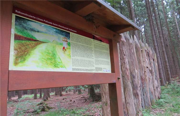 Eine Limes-Palisade am Kastell bei Anhausen.Foto: Stadtverwaltung