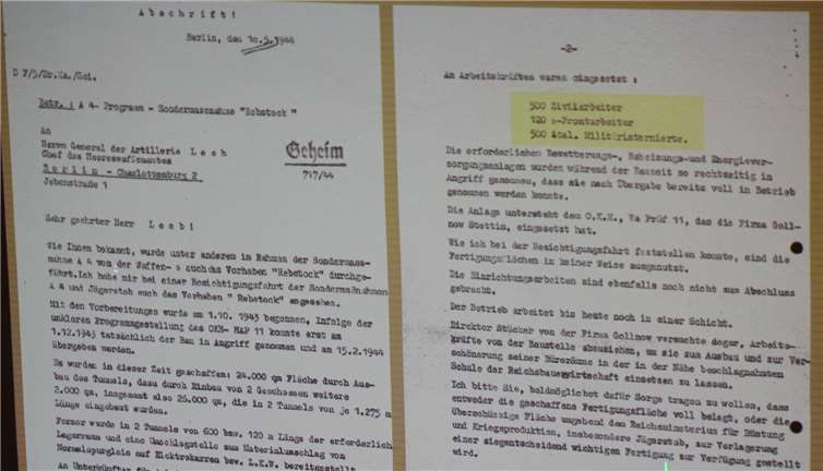 Eine der von Wolfgang Gückelhorn gezeigten Quellen: Ein Brief des SS-Obergruppenführers Oswald Pohl an den Chef des Heeres-Waffenamtes.