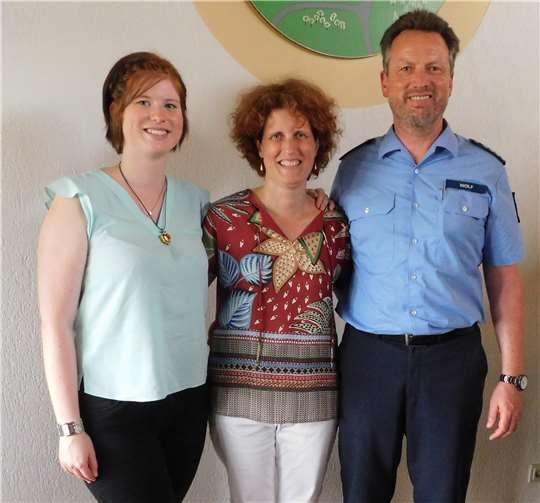 Eine sympathische Familie: Andreas Wolf mit Frau Anke Wolf und Tochter Lina.