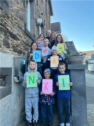 Eine ukrainische Flüchtlingsfamilie bedankt sich für die Unterstützung.  Foto: privat