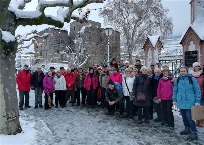Eine verschneite Weihnachtswelt erwartete die Ausflügler in Rüdesheim.privat