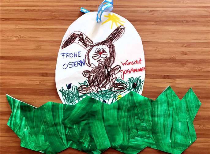 Einen besonders fröhlichen Ostergruß an das Seniorenheim bastelte Johannes aus Wachtberg; ein Beispiel von vielen bunten und kreativen Beiträgen zur Kinderbildaktion der Ehrenamtsbörse. Foto: Johannes aus Wachtberg