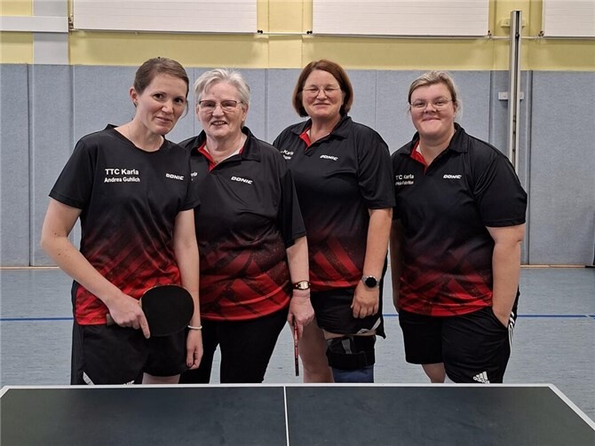 TTC Karla: Niederlagen für die 1. und 2. Mannschaft Einen erfolgreichen Saisonstart hatten v.l. Andrea Guhlich, Resi Raths, Christiane Böttcher und Patricia Fabritius. Foto: Anna Böttcher