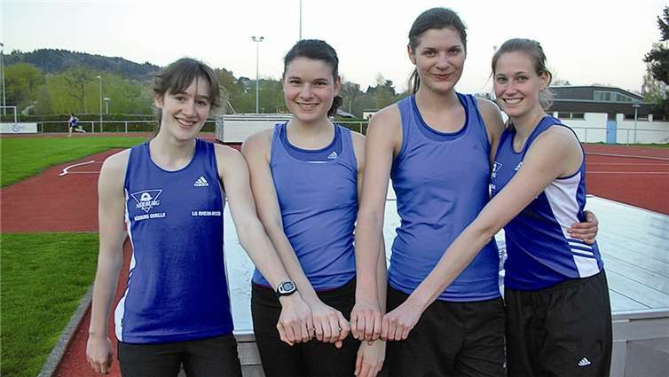 Einen hervorragenden Start in die Freiluftsaison legte die 4x400m-Staffel mit Anna-Lena Theisen, Isabelle Zündorf, Alexandra Zündorf und Katrin Wöhlken hin. privat