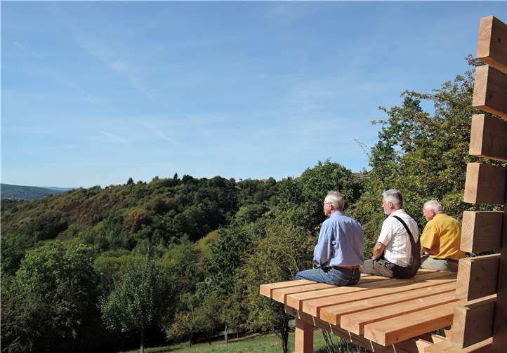 Eines der Bürgerprojekte aus dem Jahr 2018: die Leubsdorfer Riesen-Aussichtsbank. entra Regionalentwicklung GmbH