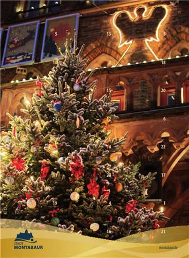 Eines der Motive ist das weihnachtliche Rathaus. Foto: Stadt Montabaur