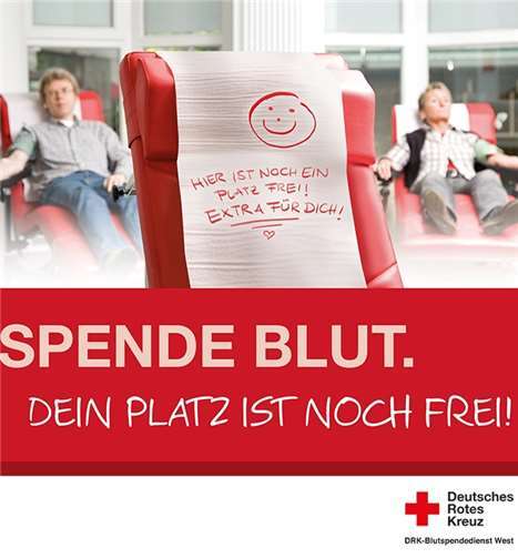 Eines der beiden Motive, mit denen um Blutspender geworben werden soll. DRK-Blutspendedienst West