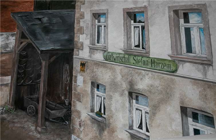 Eines von vielen Details: Die ehemalige Gastwirtschaft Stefan Harzem.