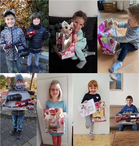 Einige der glücklichen Gewinner mit ihren neuen Spielzeugen. Fotos: privat
