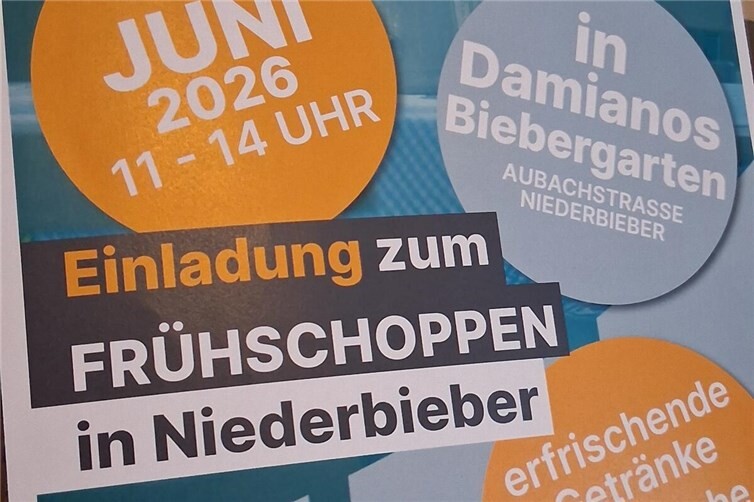 Einladung zum CDU Frühschoppen im Bieber-Garten an der Aubach in Niederbieber.