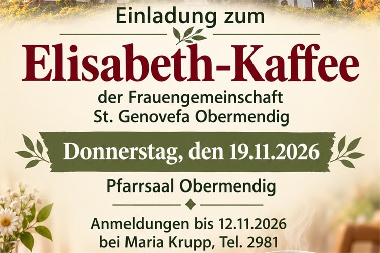 Einladung zum Elisabeth-Kaffee 