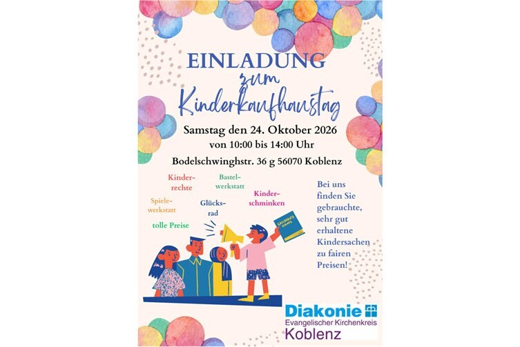 Einladung zum Kinderkaufhaustag im DiakoniePunkt Bodelschwingh am 24. Oktober 2026