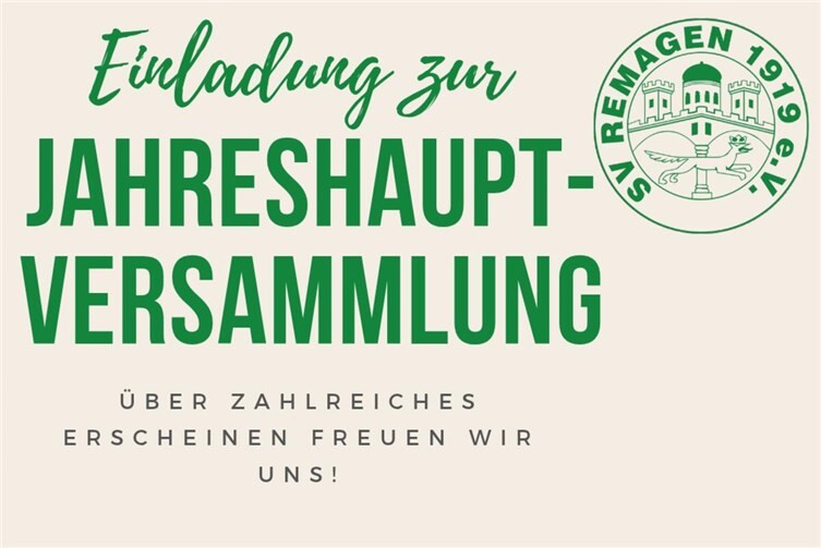Einladung zur Jahreshauptversammlung