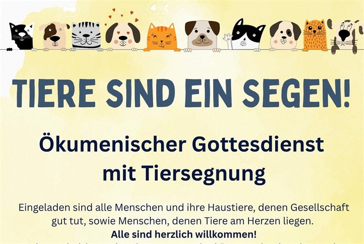Einladung zur Segnung von Mensch und Tier