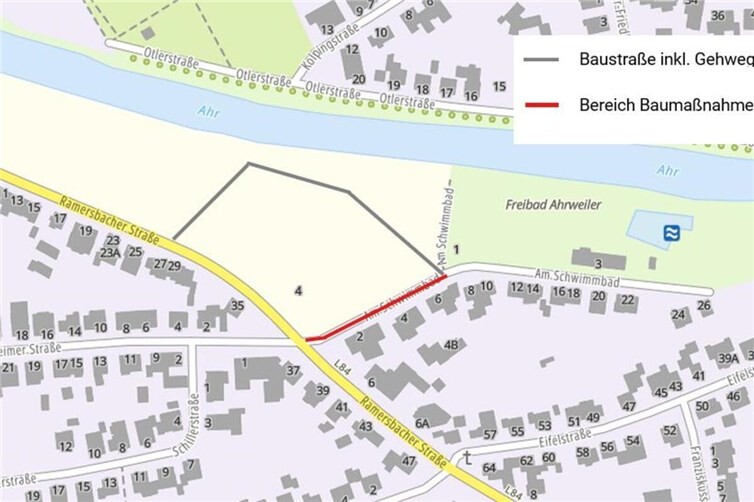 Einrichtung der Baustraße „Am Schwimmbad“ 