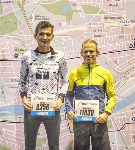Becker und Benzio feiern persönliche Rekorde Einrico Benzio und Benjamin Becker mit Marathon-Bestzeiten. Foto: privat