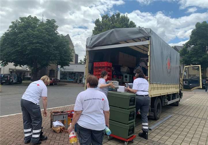 Einsatz der Schnelleinsatzgruppe Verpflegung in Plaidt. Foto: DRK Rhens