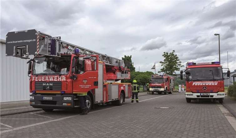 Einsatz im Industriegebiet Remagen, Löschzug Remagen.