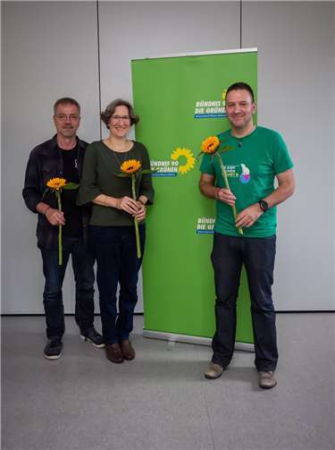 Einstimmig zur Sprecherin des neuen Ortsverbandes gewählt wurde Benita Marke (mittig). Ergänzt wird der Gründungsvorstand durch Martin Döll als Sprecher und Martin Jende als Schatzmeister.Fotos: Cristof Wolf