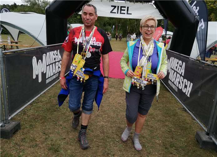 Elisabeth und Reinhard Schweinheim im Zieleinlauf in Nettersheim. Foto: privat.