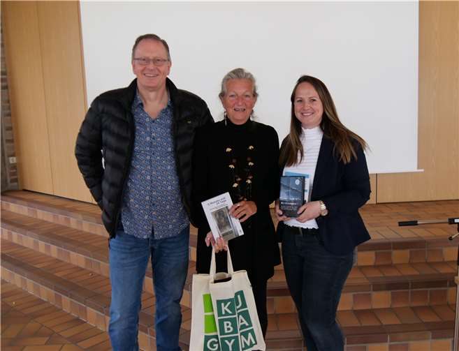 Elke Schlegel zu Gast im Kurfürst-Balduin-Gymnasium Münstermaifeld. Foto: privat