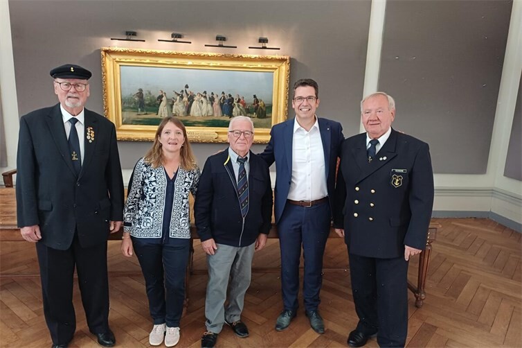 Empfang beim Bürgermeister der Stadt Beaune; v.r.n.l. G.Schwamb, Bürgermeister P.Bolze, B.Choquet mit Gattin, H.Döring.