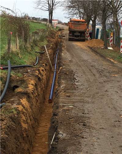 Ende Oktober 2020 hatte die enewa mit dem Bau der Wasserleitung von Ließem nach Niederbachem begonnen. Foto: enewa