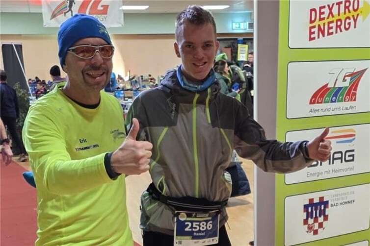 Eric Syburra und Daniel Günter beim Siebengebirgsmarathon 2025. Foto: privat