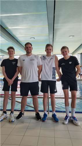 Erik Salewsky, Julian Krämer, Yannik Nowak und Simeon Hetzel. Quelle: SC Poseidon Koblenz